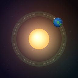 Firstlight app icon — a blue-green world orbiting a glowing star